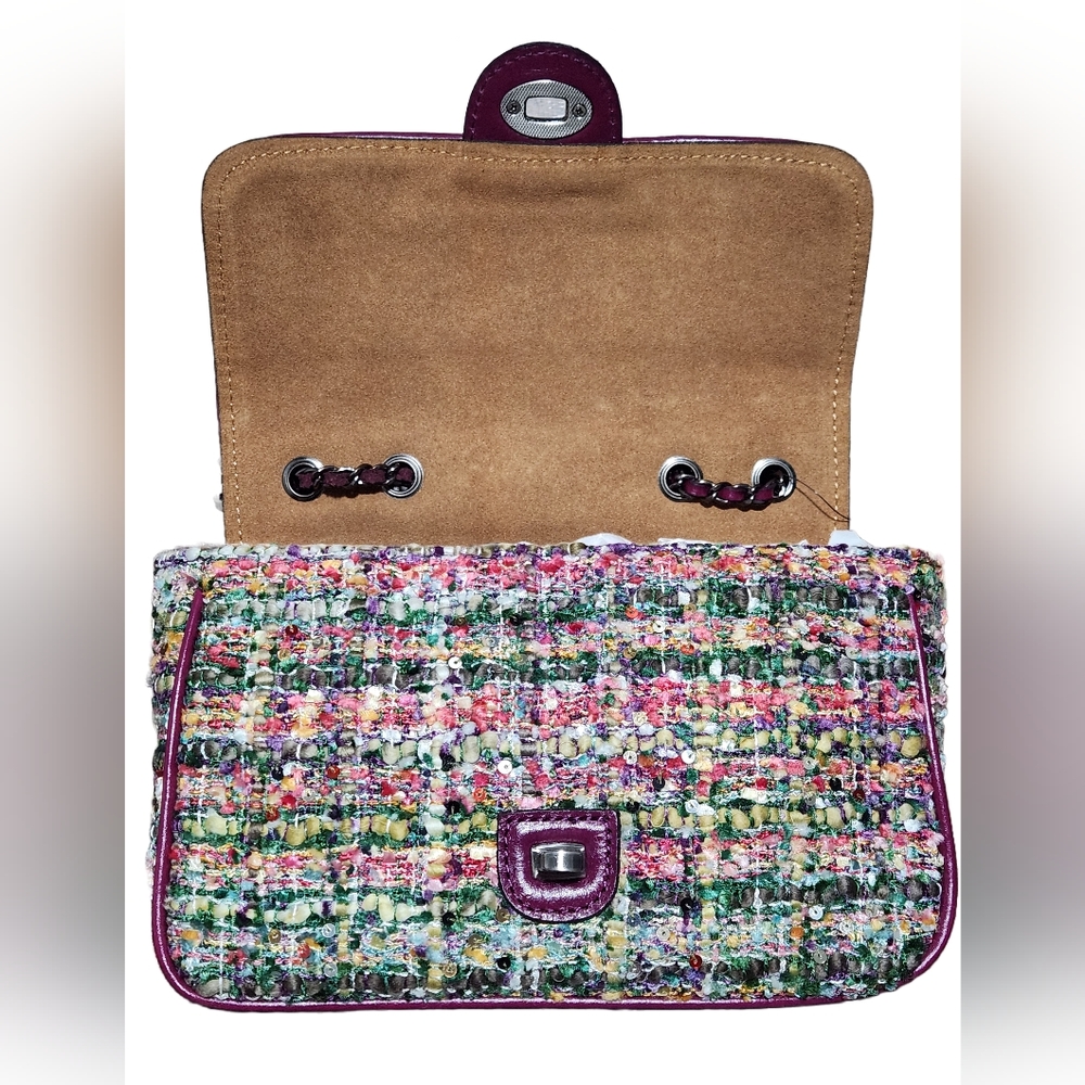Patricia Nash Lorenza tweed sequin flap shoulder bag - Picture 8 of 16